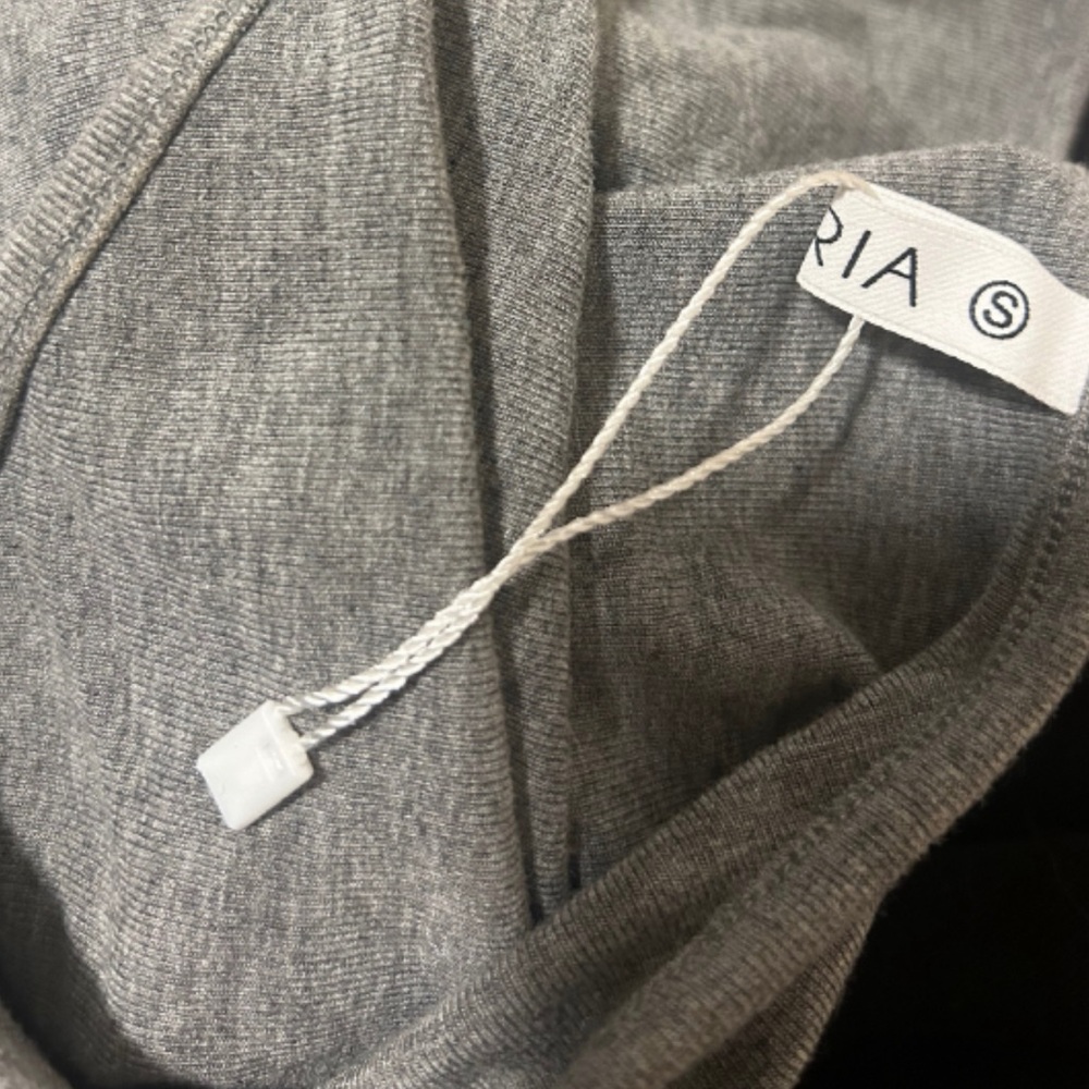 Grey Asymmetrical Neckline Long Sleeve Bodysuit | Size S | NWOT - Picture 3 of 4